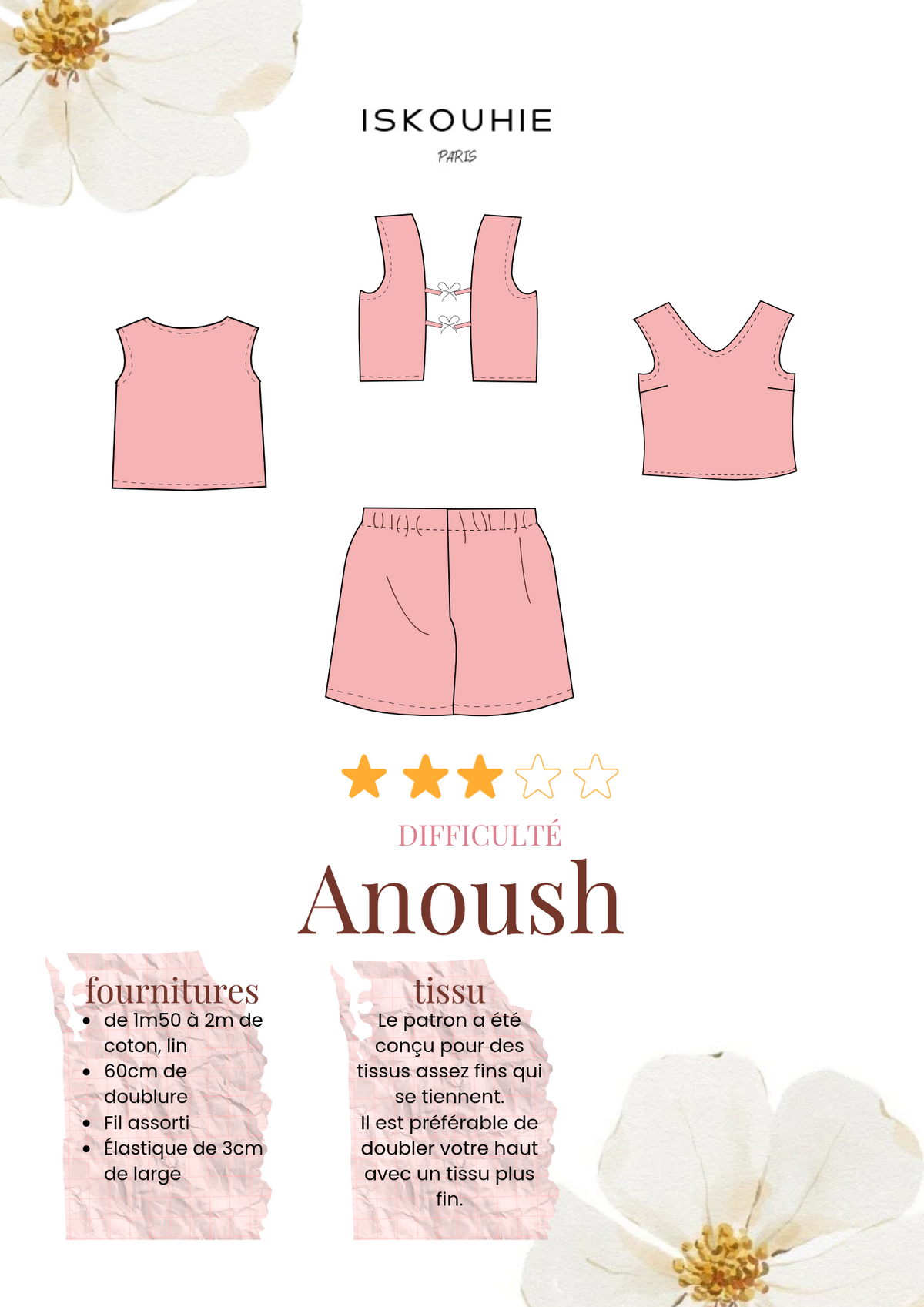 Patron PDF de couture Ensemble Anoush